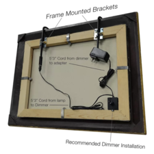 Installation tru slim 1 light led frame mounted picture light